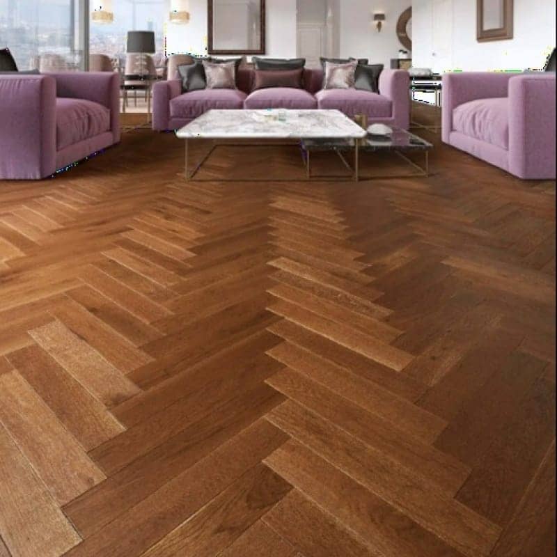 Parquet en chêne massif Bâton Rompu - Château