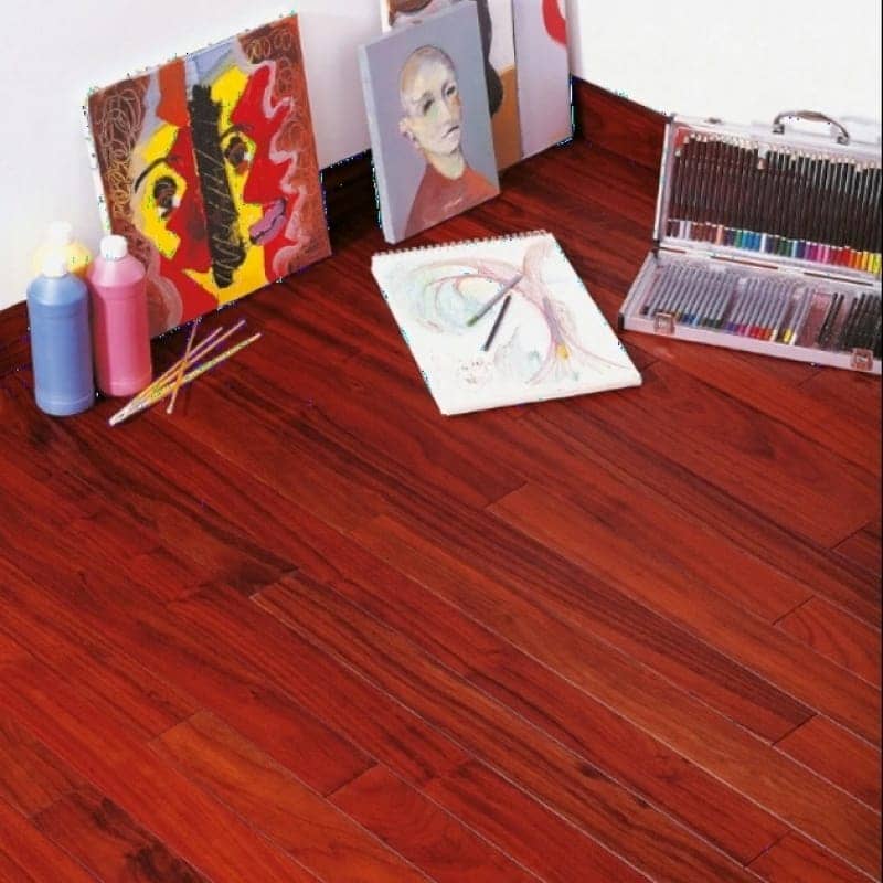 Parquet en Padouk Massif Vernis Satiné