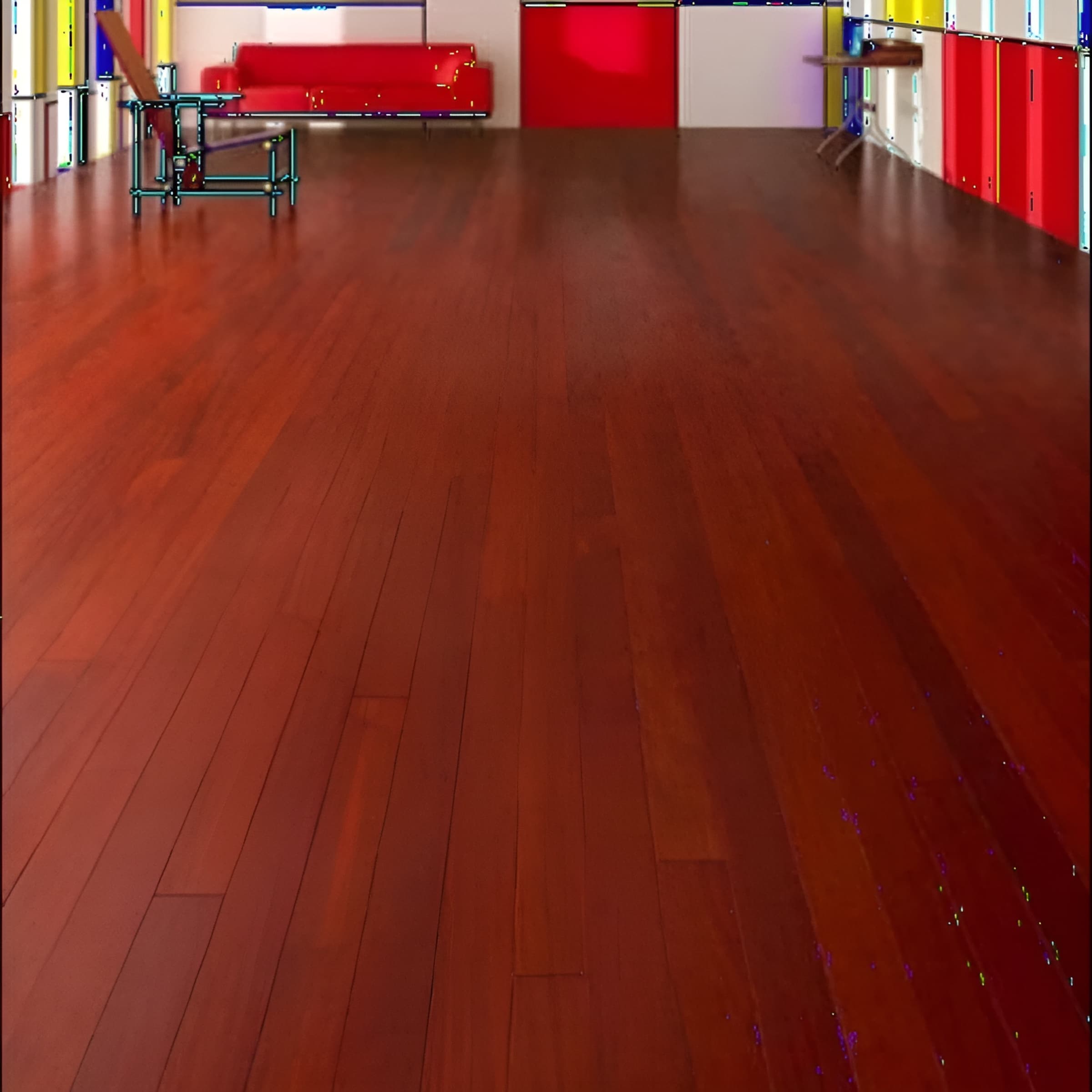 Parquet en Padouk Massif Vernis Satiné