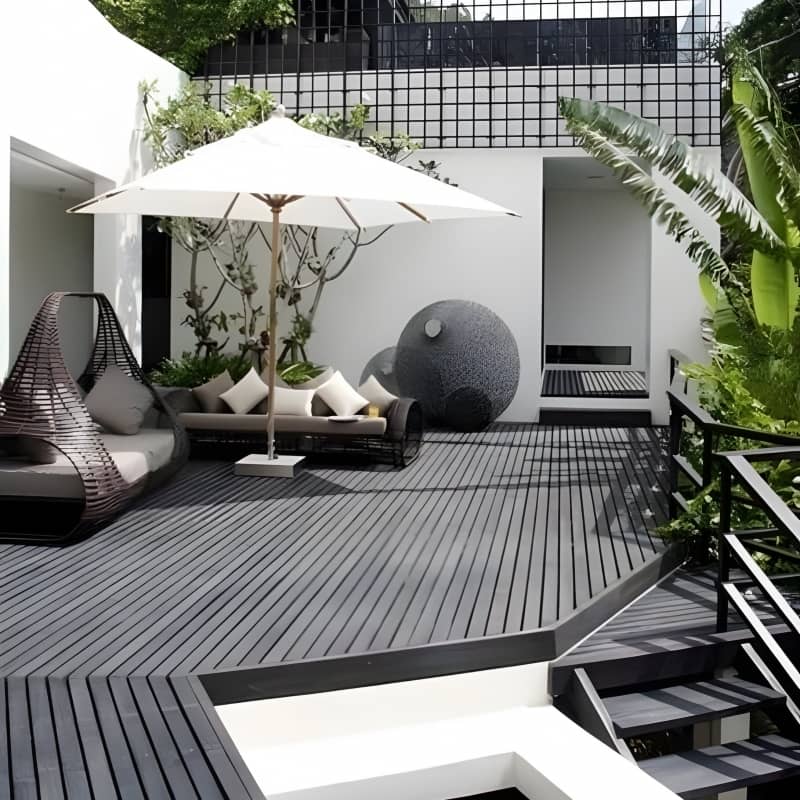 Lame de terrasse Composite - Gris anthracite