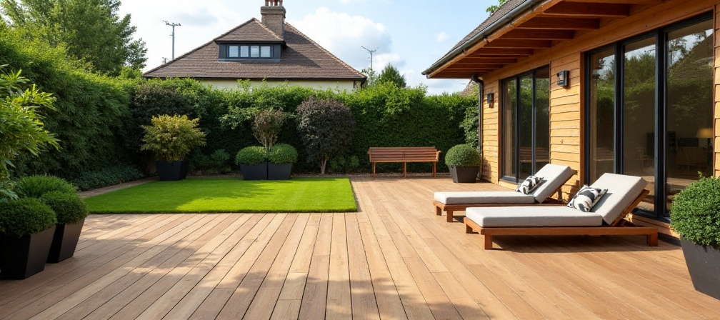 jardin avec terrasse en bois